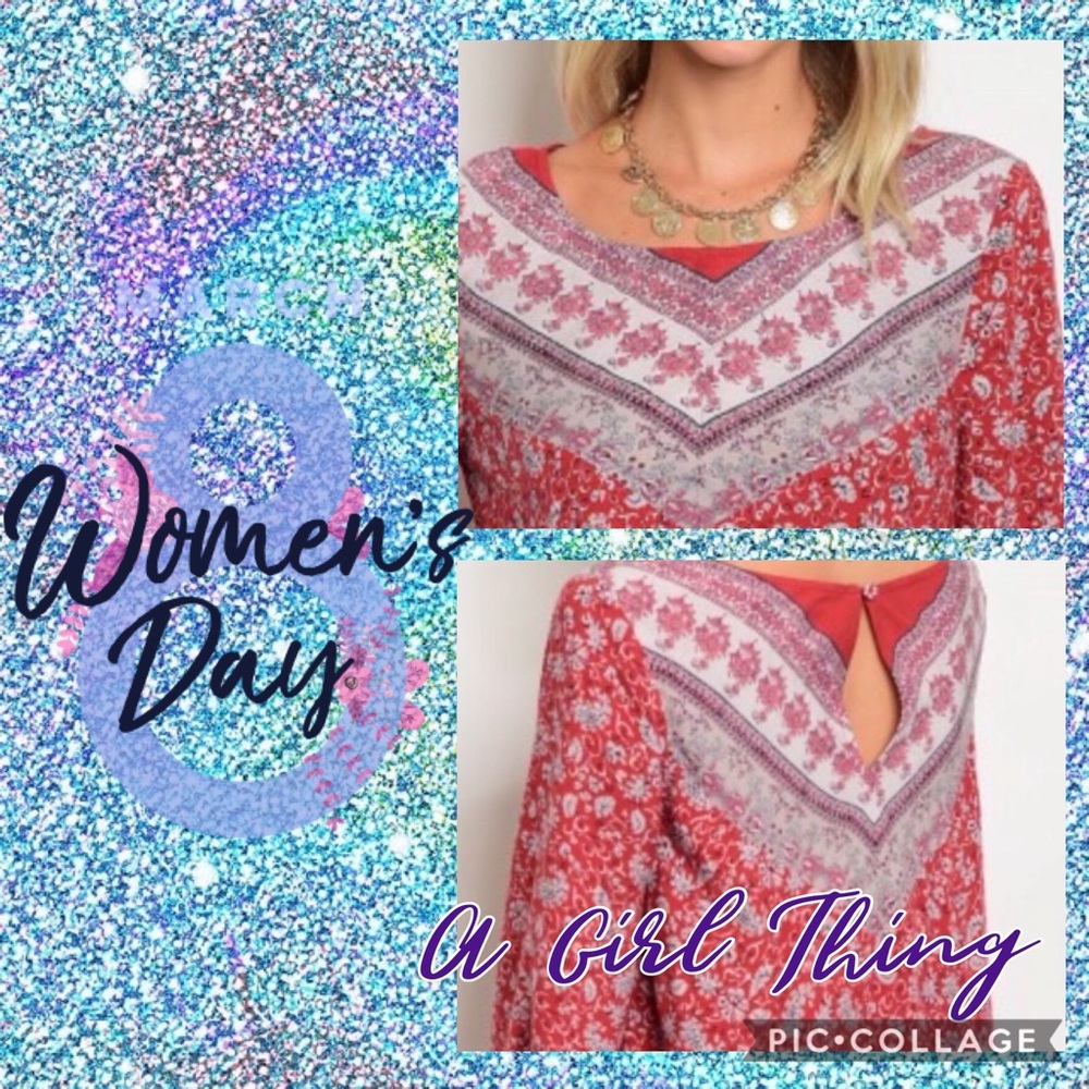 Boho-inspired Large Red Dress/Top